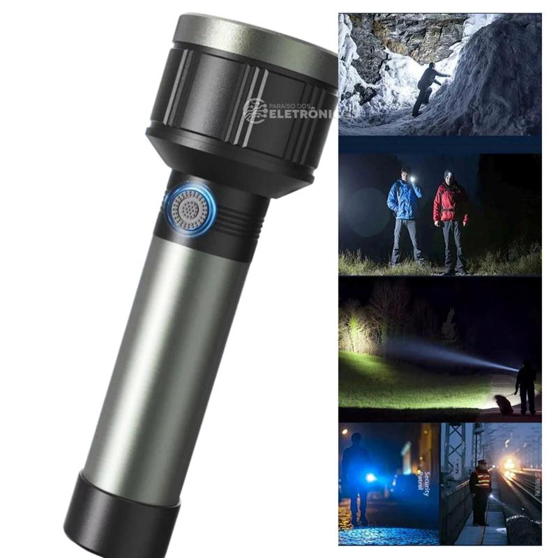 Lanterna LED Recarregável com Ajuste de Brilho e Função